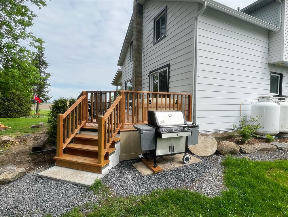 house deck with bbq area